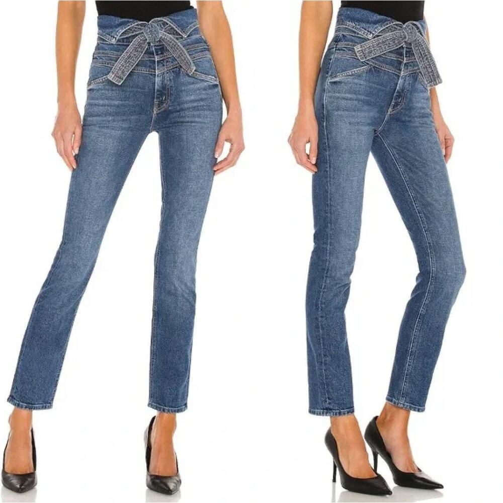 MOTHER Superior The Triple Stack Dazzler Jeans Belted Waist Size 27